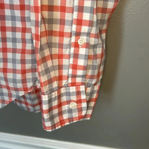 Men’s J.Crew Gingham Print Button Down Collar Shirt, Sz M, Red, Pink, Blue Plaid - Picture 3 of 7